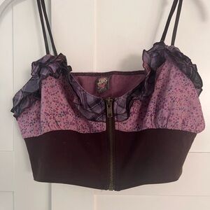 Free People Lavender and Plum Crop Top